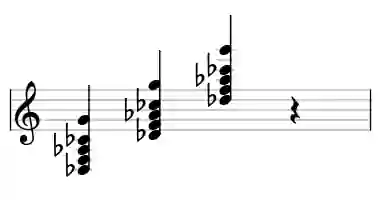 Partition de Db 7#11 en trois octaves
